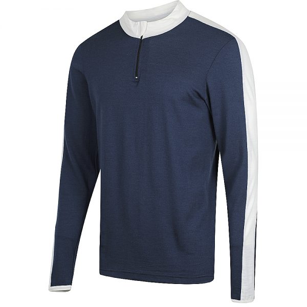 long sleeve 100% merino derby jersey front angled view